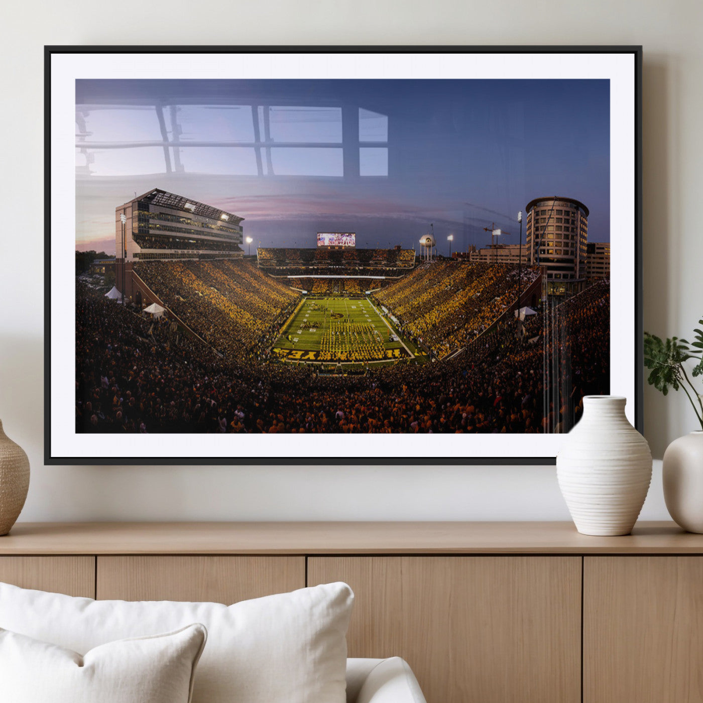 MGC-FP-36x24 - Iowa Hawkeyes Kinnick Stadium Wall Art Canvas Print, Framed Iowa Hawkeyes Kinnick Stadium Canvas