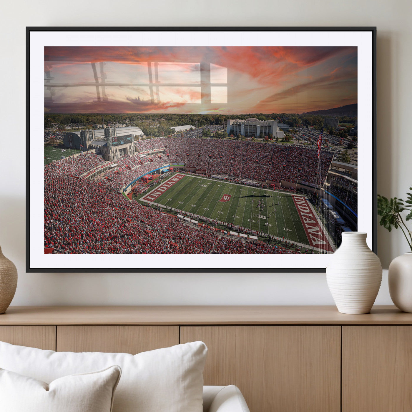 MGC-FP-36x24 - Indiana Memorial Stadium Wall Art Canvas Print, Framed Studium Canvas Art, Indiana Memorial Stadium