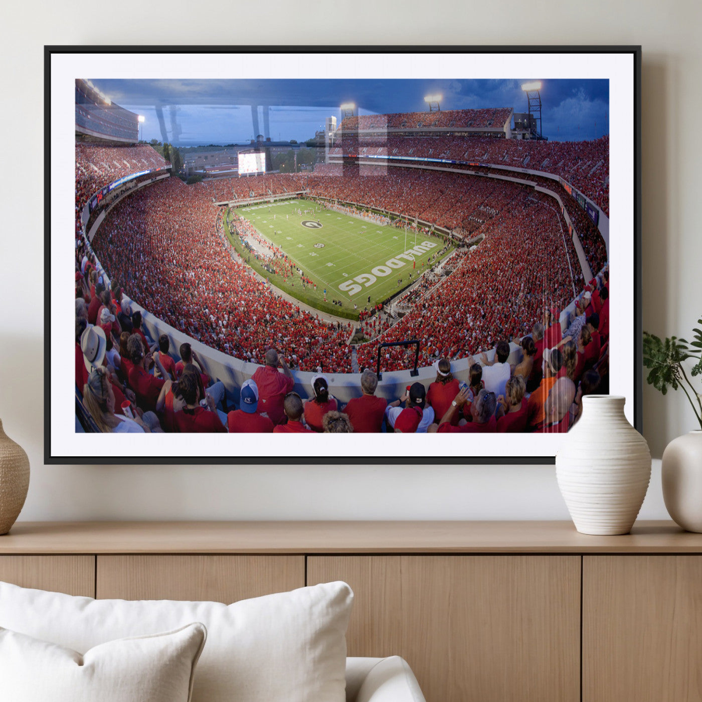 10244378-MGC-FP-40x30-Dooley Stadium Wall Art Print, Sports Arena Canvas Wall Art, Dooley Field at Sanford Stadium Canvas Print, Modern Athletic Field Art Printing