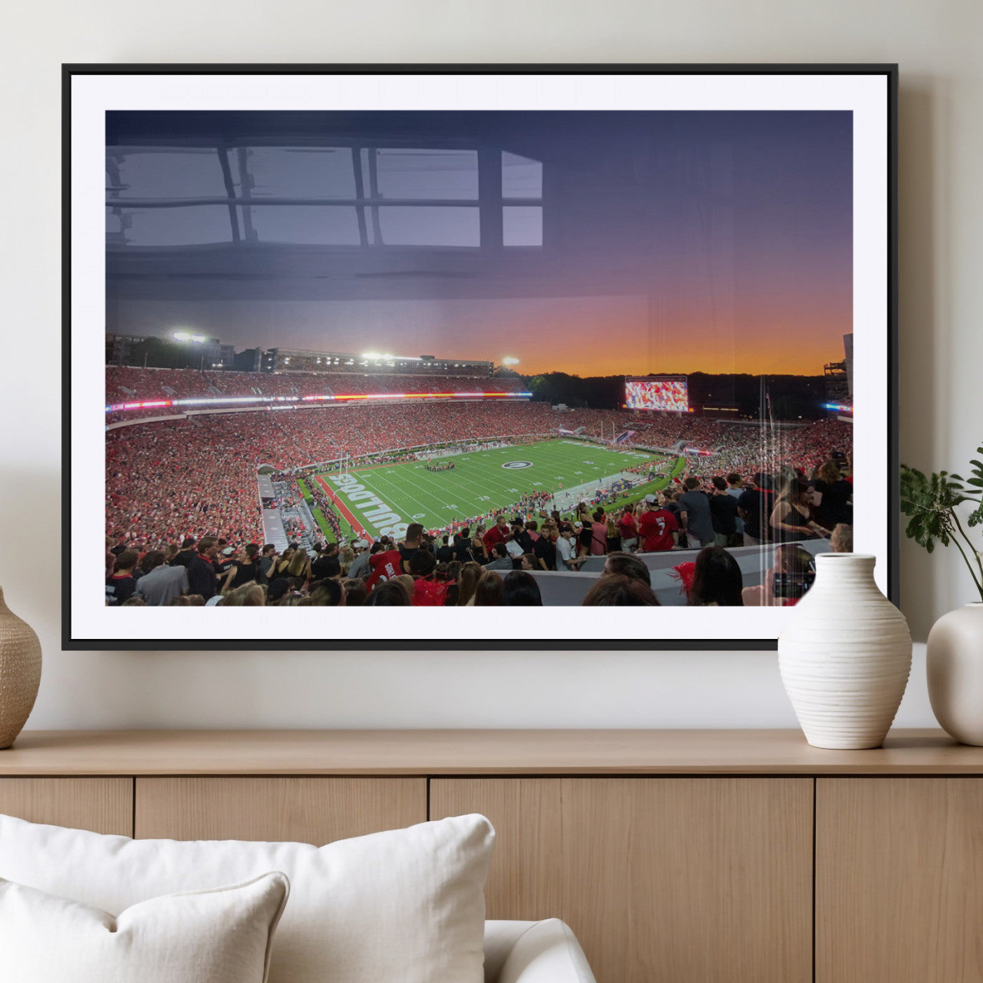 25139565-MGC-FP-40x30-Dooley Stadium Wall Art Print, Sports Arena Canvas Wall Art, Dooley Field at Sanford Stadium Canvas Print, Modern Athletic Field Art Printing
