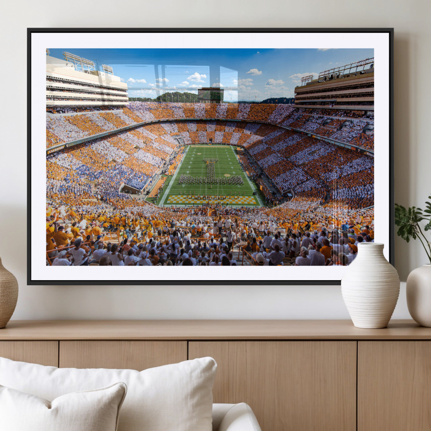64238859-MGC-FP-40x30-Tennessee Neyland Stadium Wall Art Print, Sports Arena Canvas Wall Art, Panoramic Stadium Canvas Print, Modern Athletic Field Art Printing