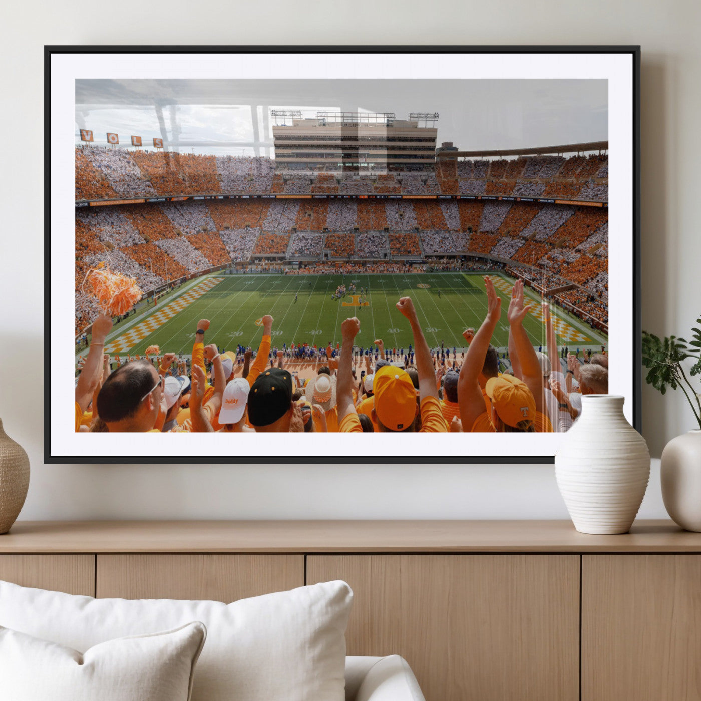 76011417-MGC-FP-40x30-Tennessee Neyland Stadium Wall Art Print, Sports Arena Canvas Wall Art, Panoramic Stadium Canvas Print, Modern Athletic Field Art Printing