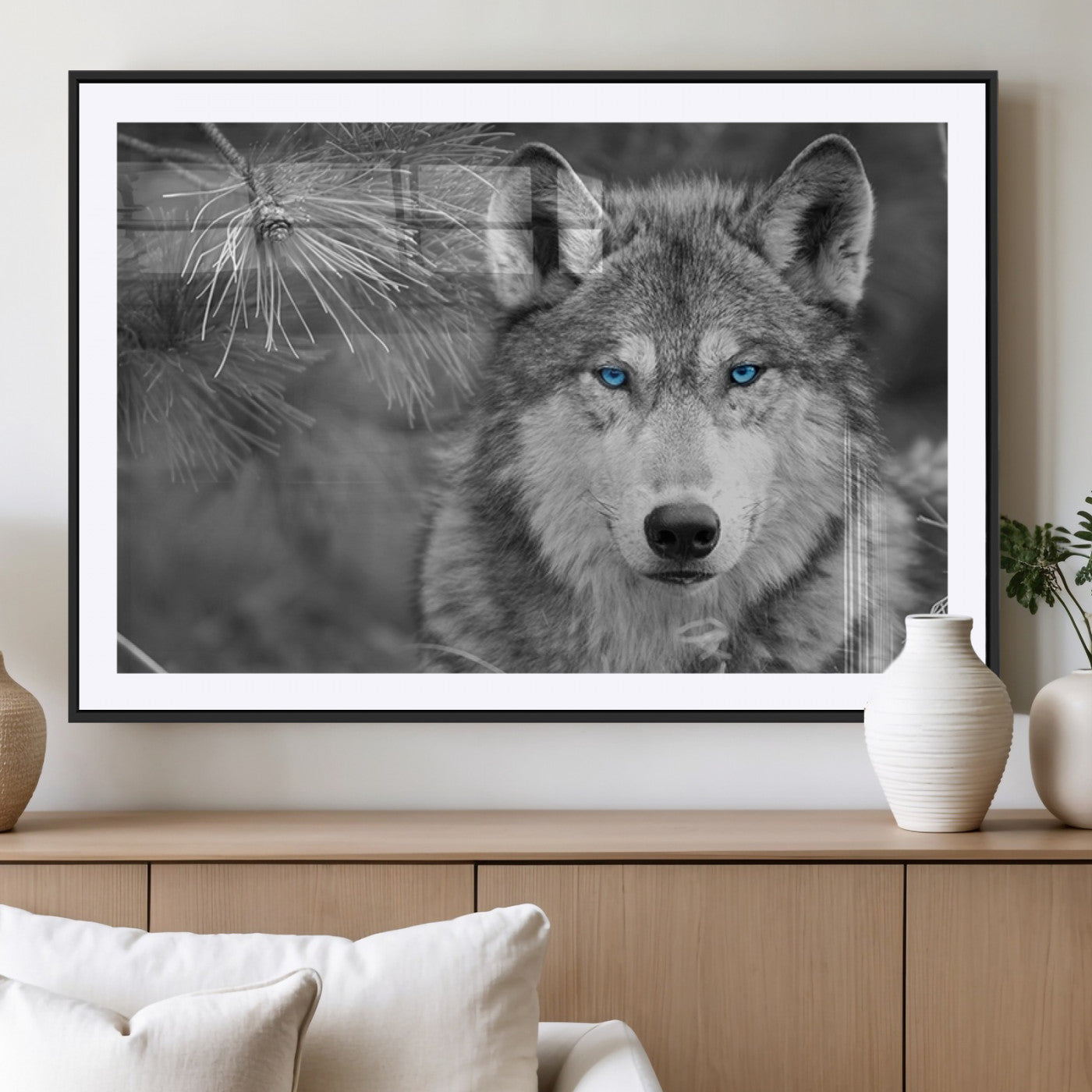 MGC-FP-36x24 - Wild Wolf Blue Eye Wall Art Canvas Print