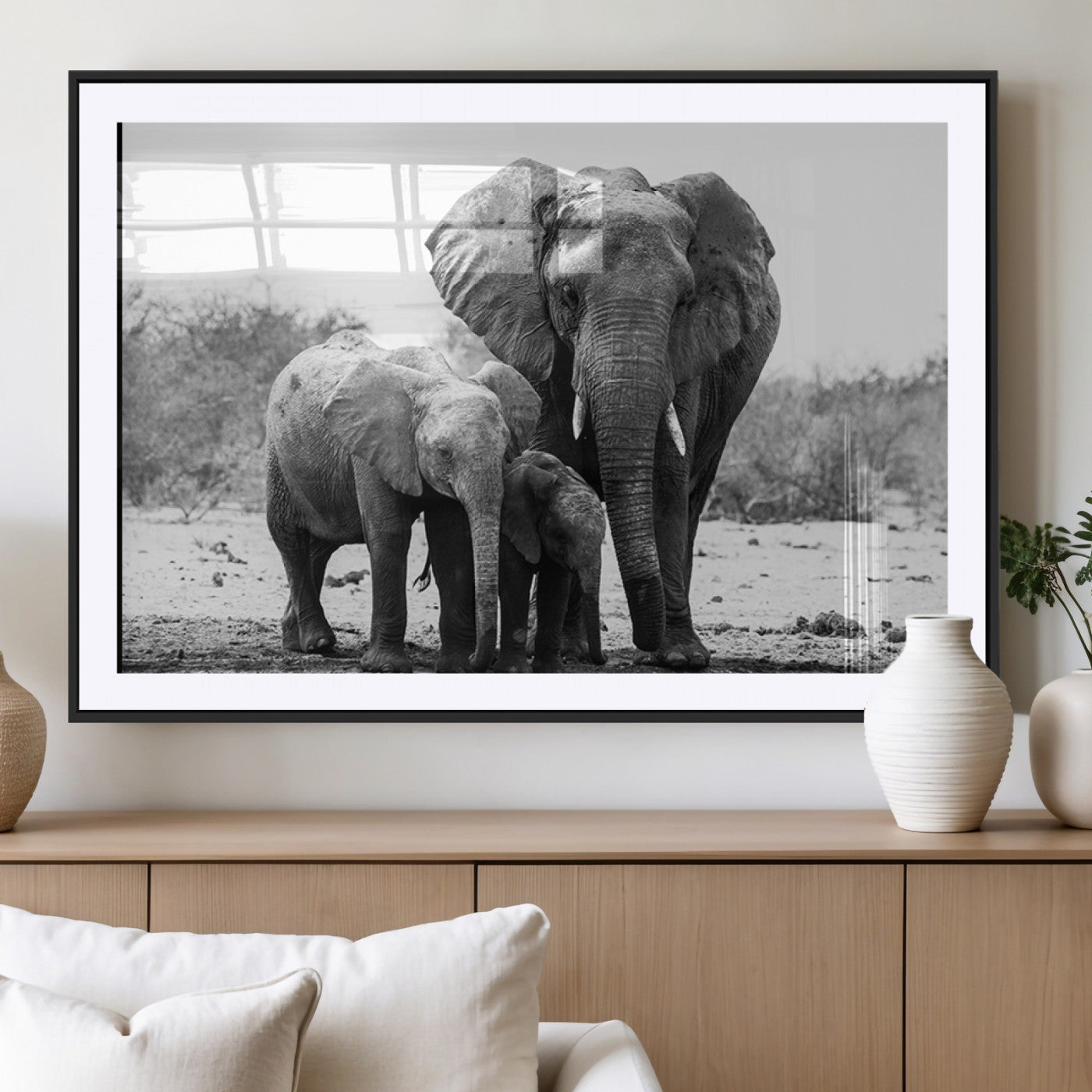MGC-FP-36x24 - Elephant Family Africa Wall Art Canvas Print
