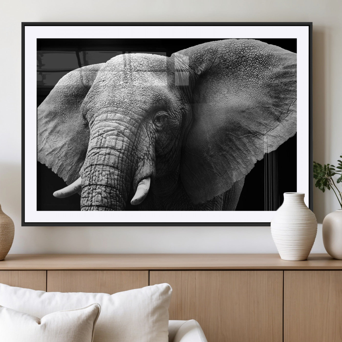 MGC-FP-36x24 - Big Elephant Close Up Wall Art Canvas Print
