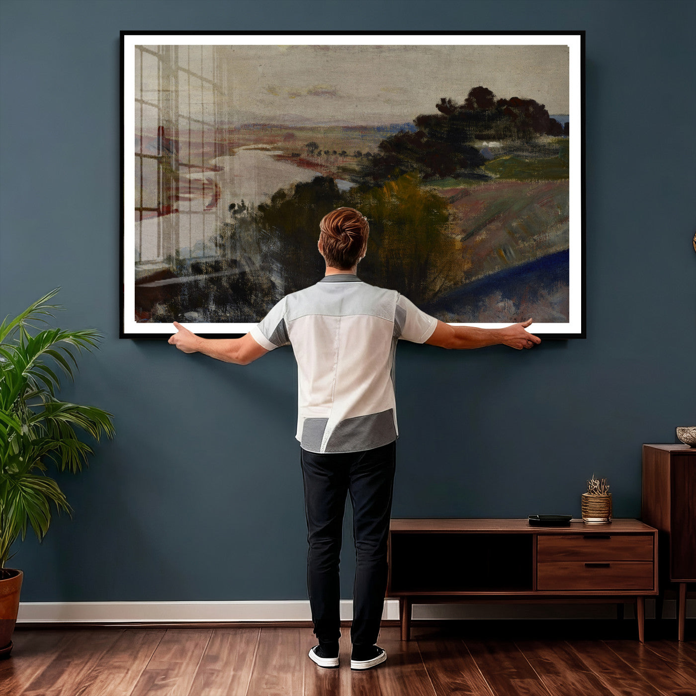 55507874-MGV-CV-36X24 - Jacek Malczewski Landscape at the Vistula Wall Art Canvas Print