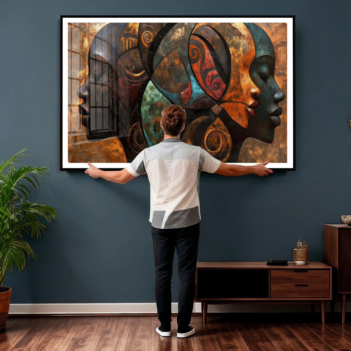 81517886-MGV-CV-36X24 - Abstract Afro American Women Wall Art Canvas Print