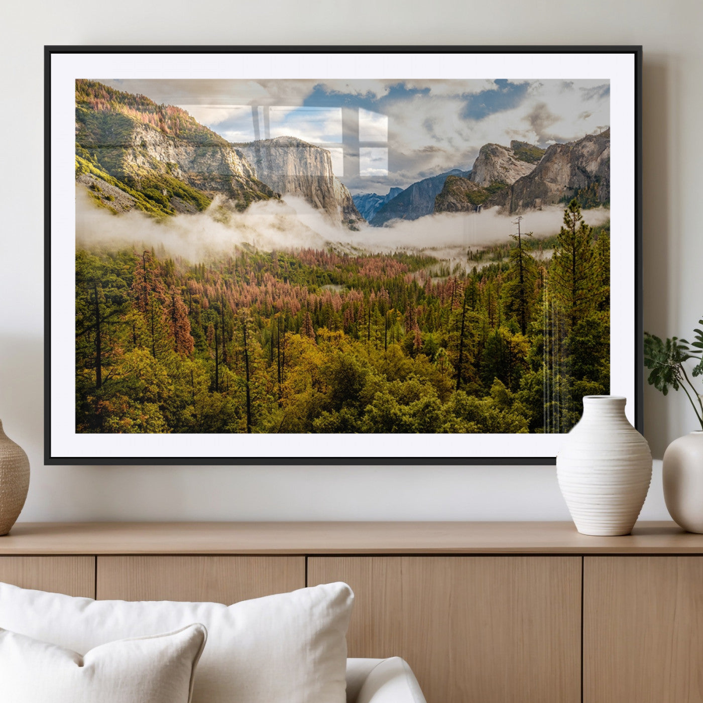 MGC-FP-36x24 - Half Dome Yosemite Canvas Wall Art – Majestic Triptych Landscape Print – National Park Nature Decor