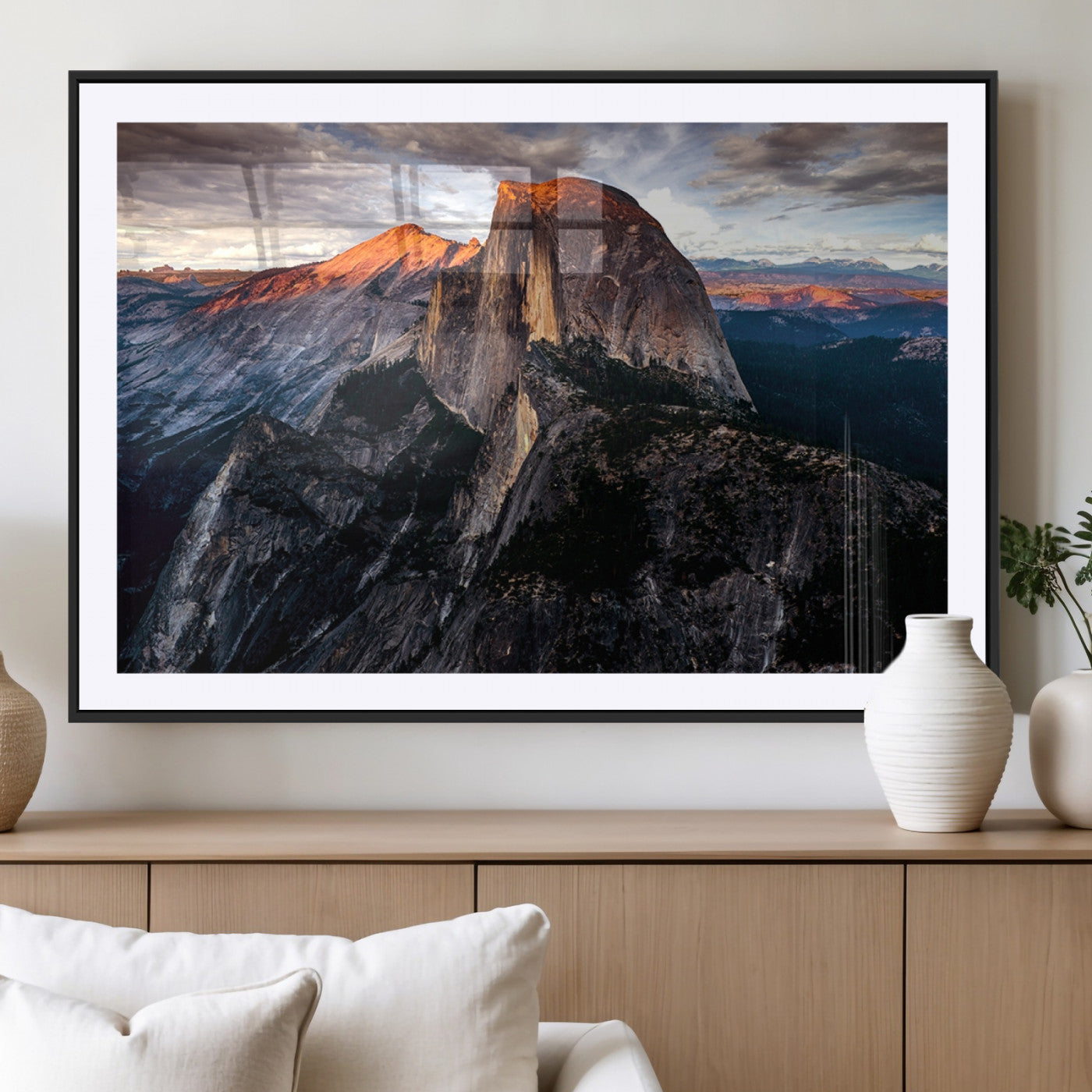 MGC-FP-36x24 - Half Dome Wall Art Print - Yosemite Majestic Triptych Landscape Print – National Park Nature Decor