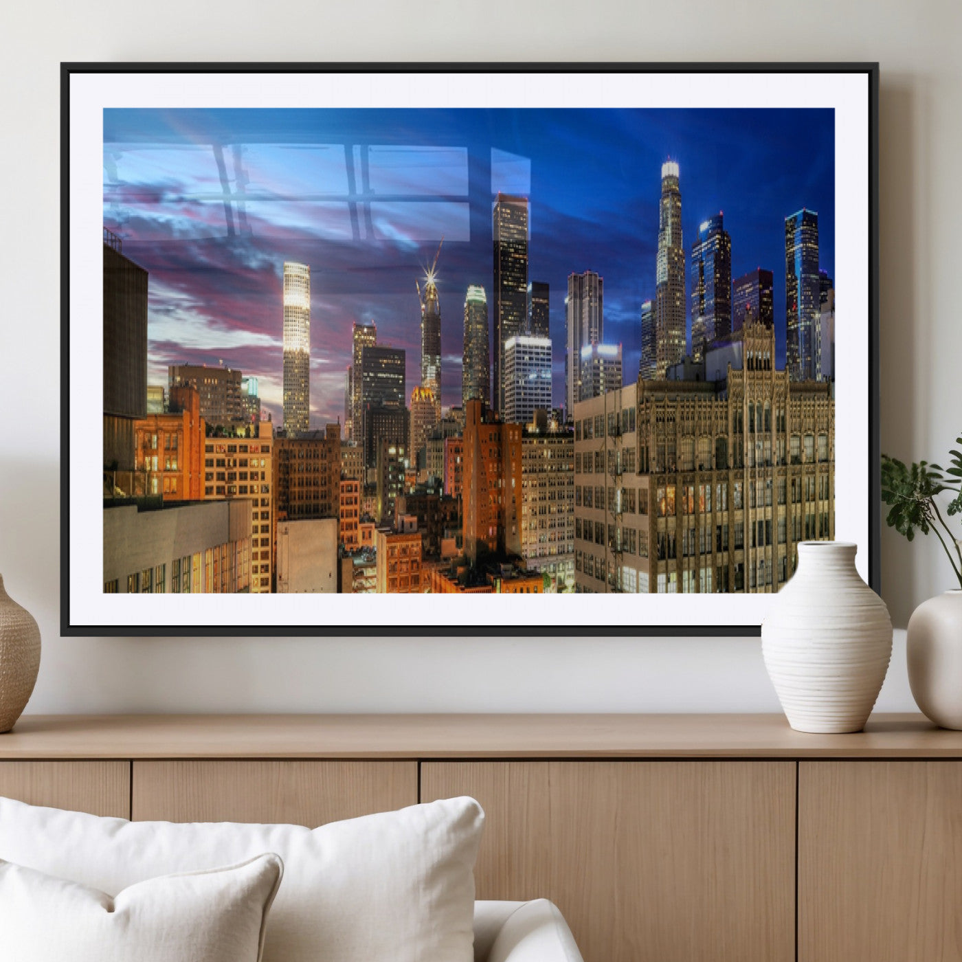 MGC-FP-36x24 - Los Angeles Night Wall Art Canvas Print