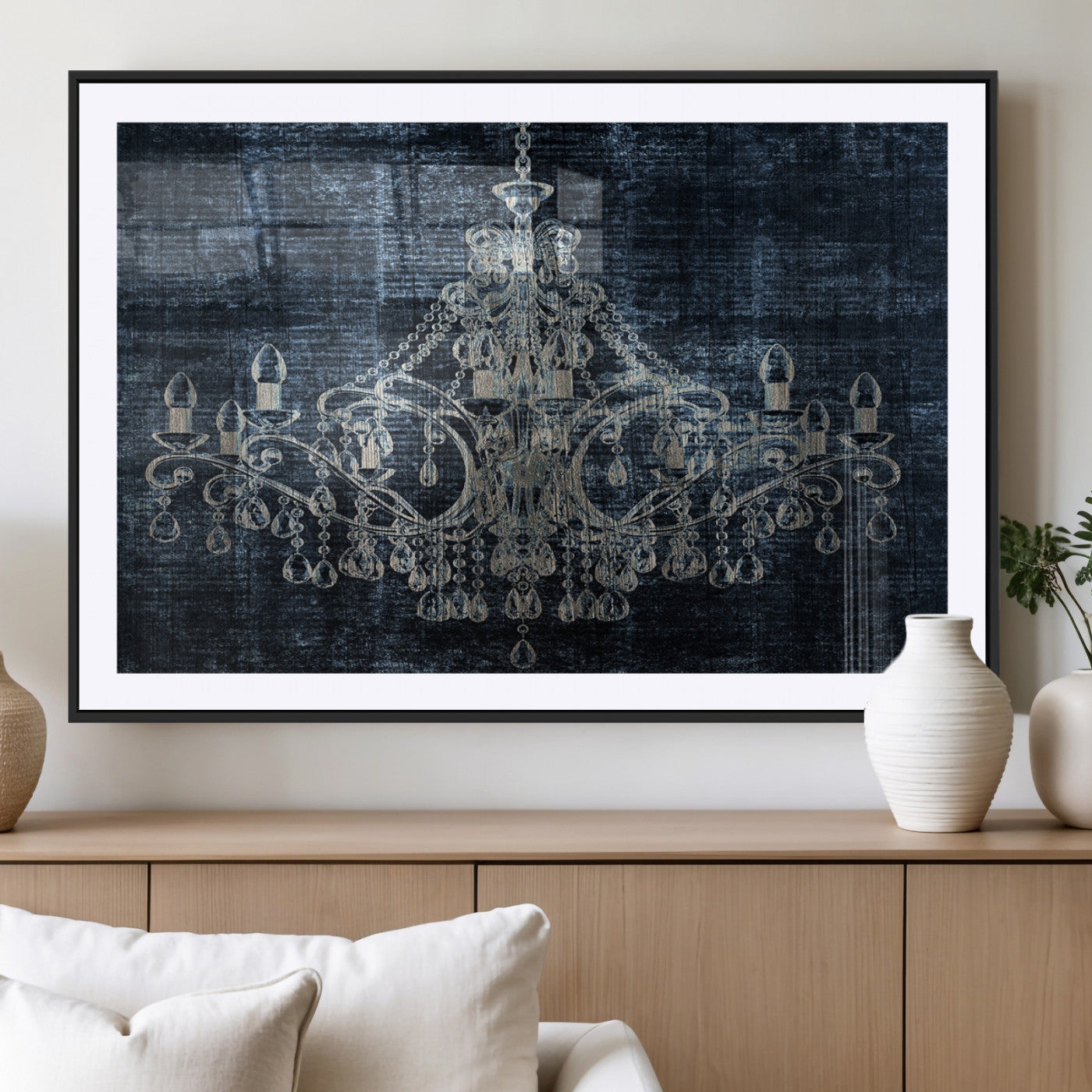 MGC-FP-36x24 - Dark Chandelier Wall Art Canvas Print