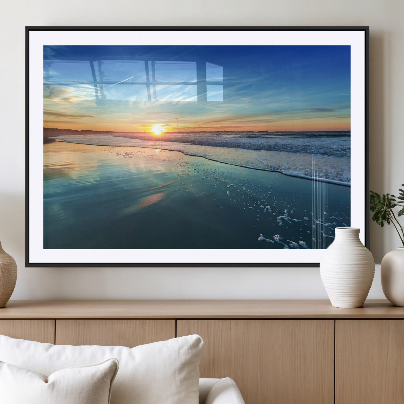 MGC-FP-36x24 - Blue Sky and Beach Wall Art Canvas Print