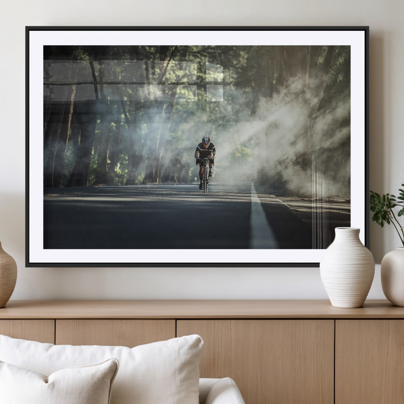 MGC-FP-36x24 - Cycling Road Bike in the Morning, Cycling Road Bike Canvas Print