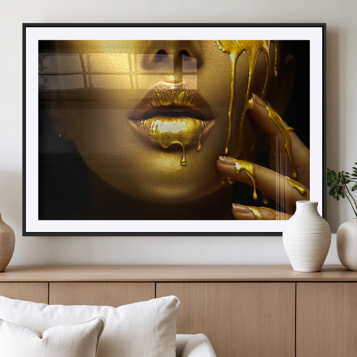 MGC-FP-36x24 - Gold and Women Wall Art Canvas Print