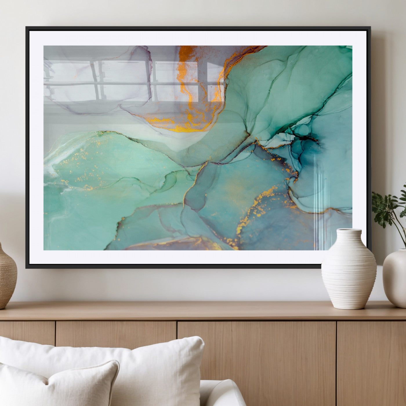 MGC-FP-36x24 - Colorful Marble Fluid Effect Canvas Wall Art Print