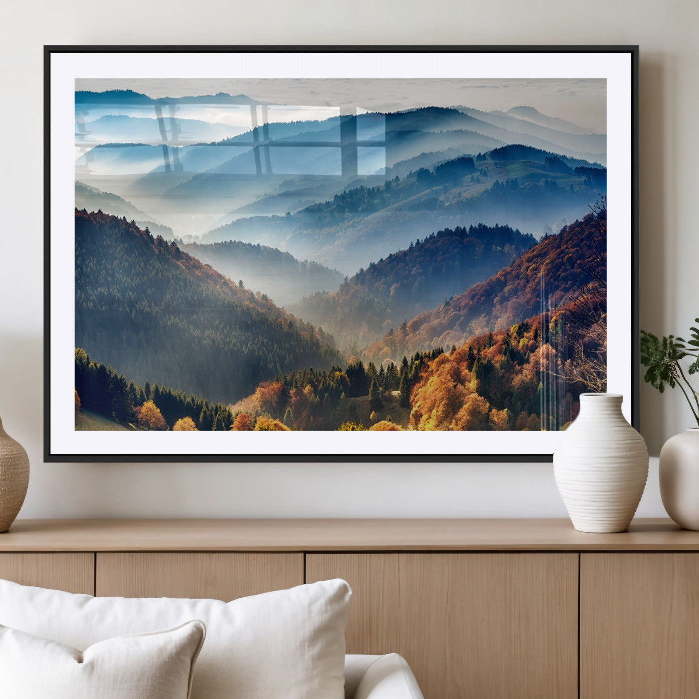MGC-FP-36x24 - Mountains Forest Autumn Wall Art Canvas Print