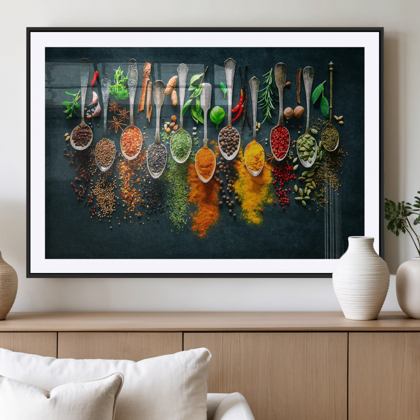MGC-FP-36x24 - Herbs and Spices Kitchen Wall Art Canvas Print