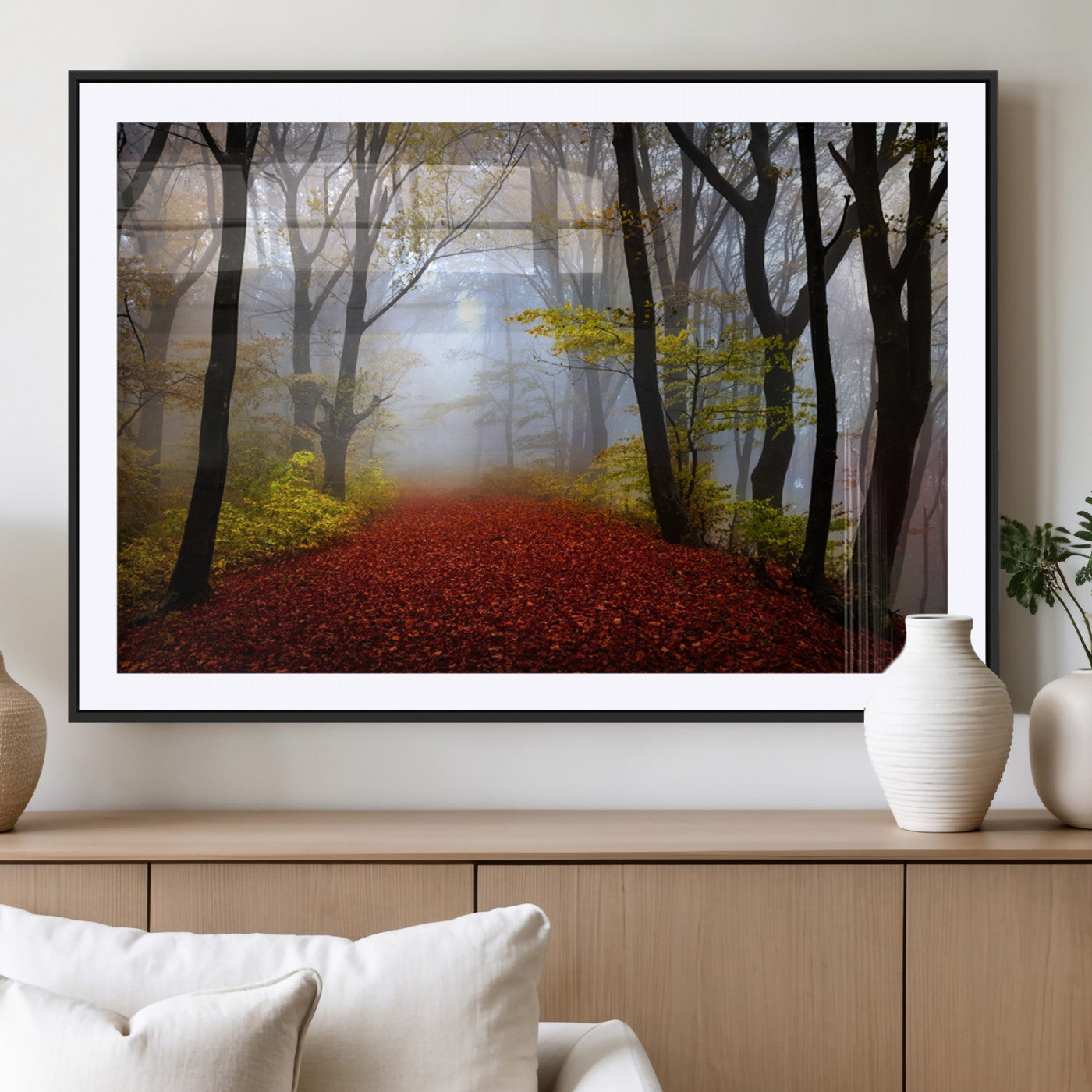 MGC-FP-36x24 - Foggy Forest Wall Art Landscape Canvas Print
