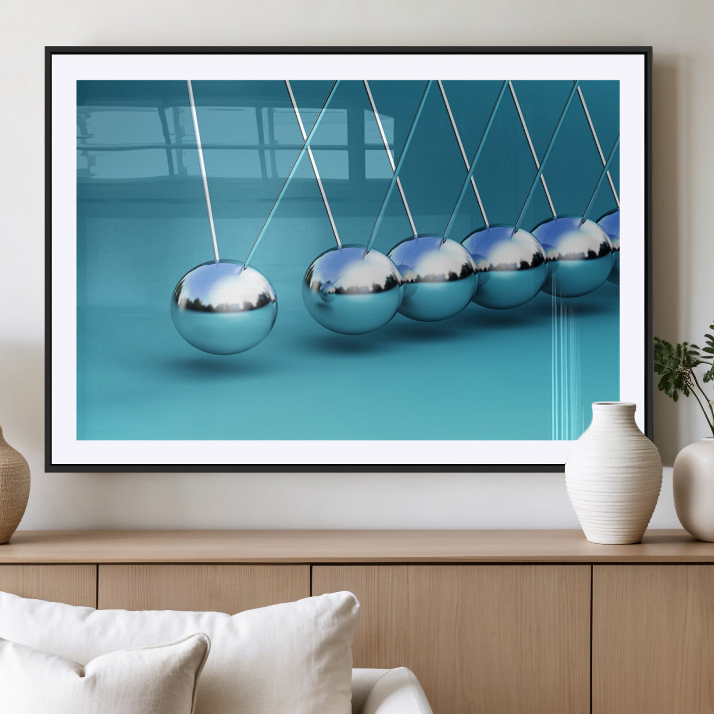 MGC-FP-36x24 - Wall Art Newton's Cradle Canvas Print, Framed Newton Cradle Canvas Print