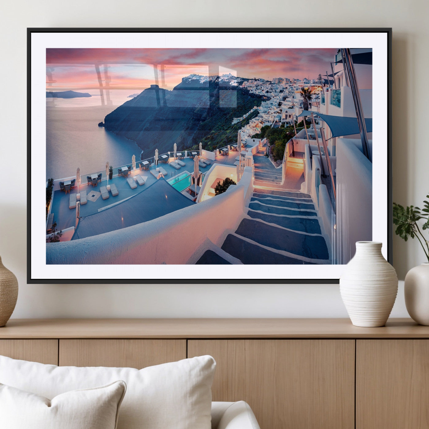 MGC-FP-36x24 - Santorini Island Wall Art Canvas Print