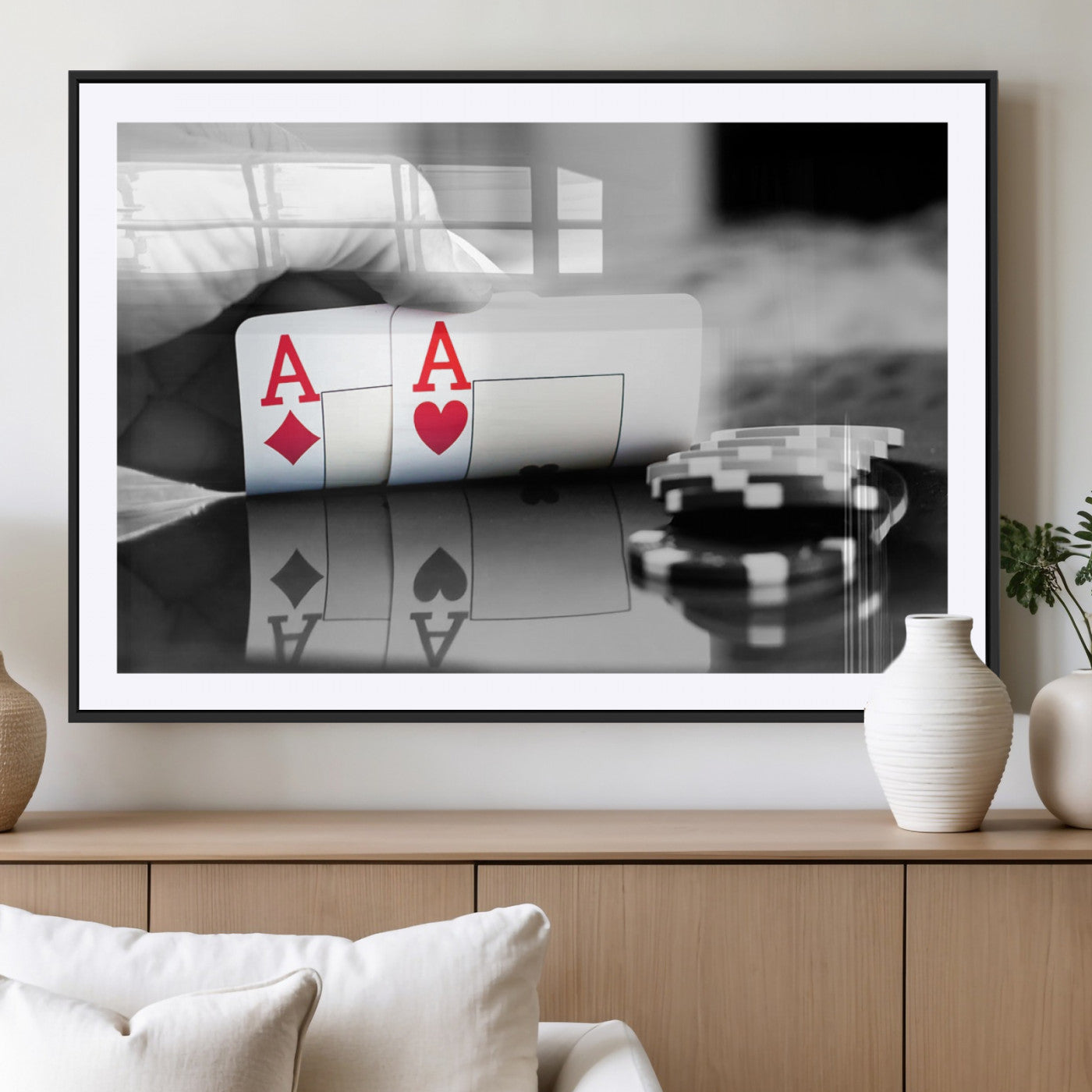 MGC-FP-36x24 - Aces Poker Art Poker Game Wall Art Canvas Print