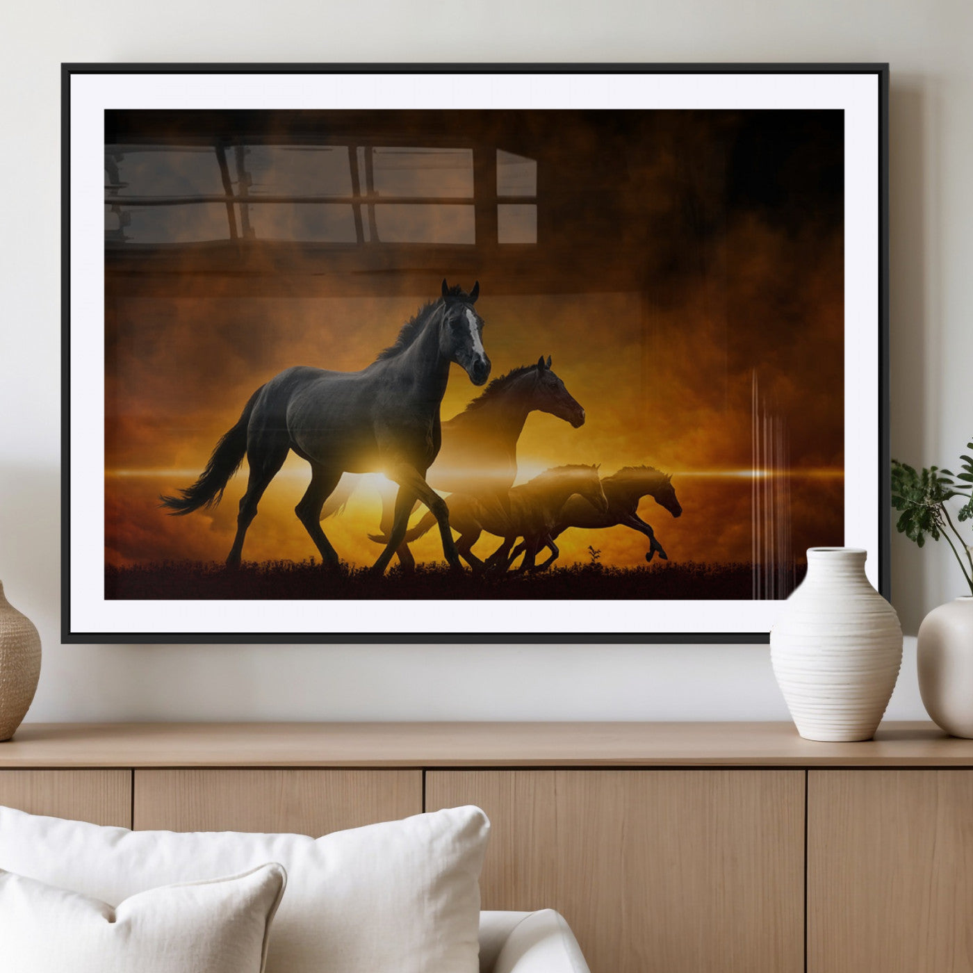 MGC-FP-36x24 - Horse Wall Art Canvas Print, Multi Panel Animal Canvas Print