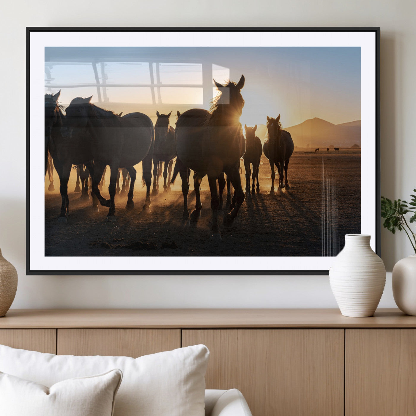 MGC-FP-36x24 - Horse Herd Wall Art Animal Canvas Print