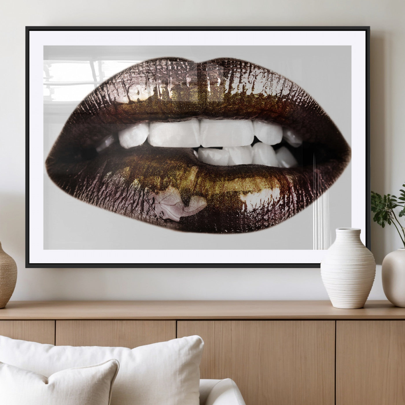 MGC-FP-36x24 - Close Up Lips Wall Art Canvas Print