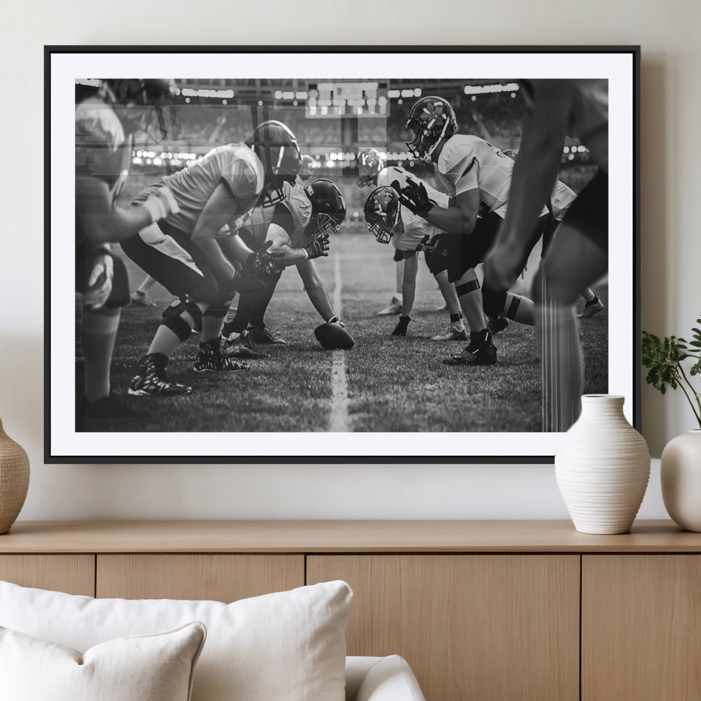MGC-FP-36x24 - American Football Wall Art Canvas Print, Stadium Sport Wall Art Print