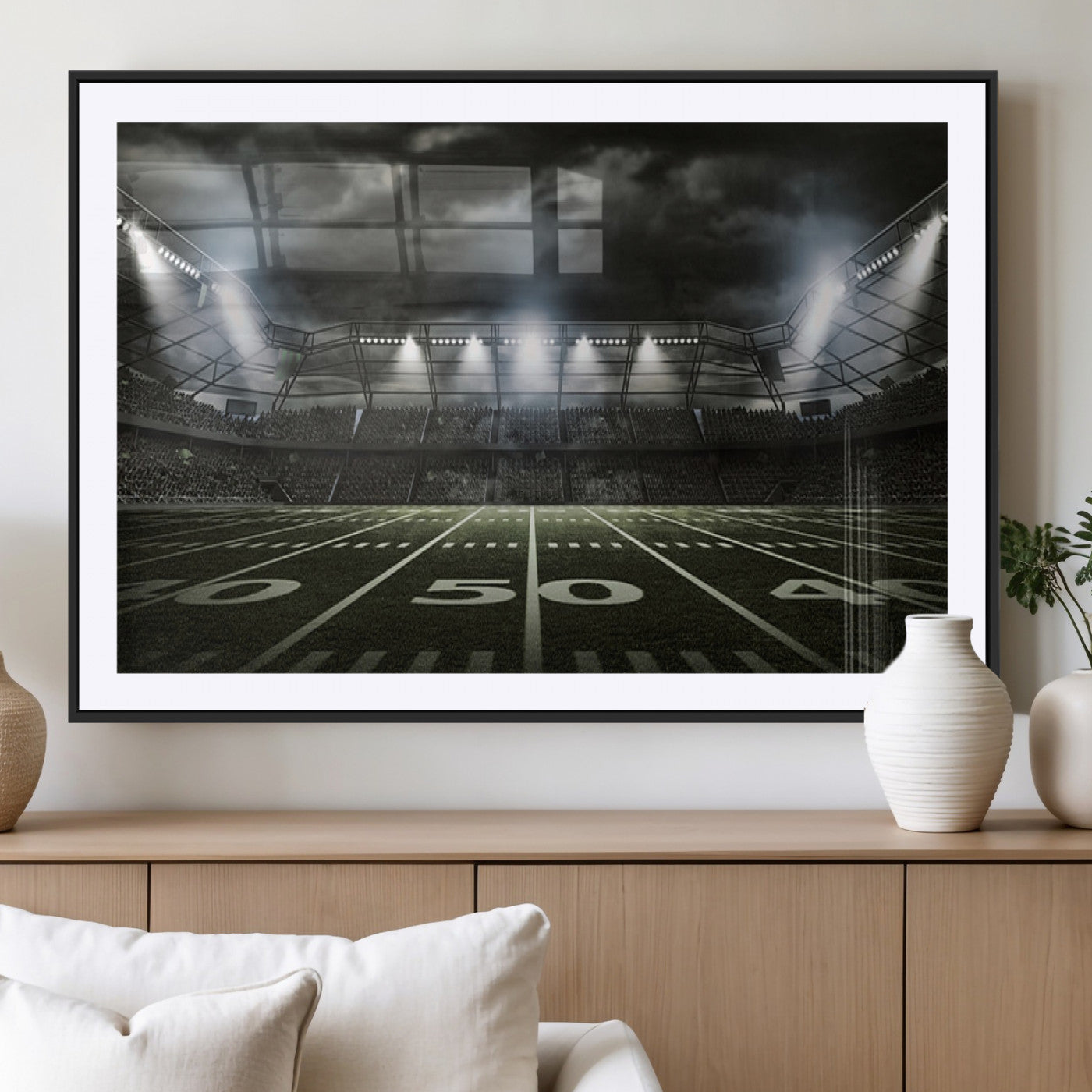 -American Football Stadium Wall Art Canvas Print, Stadium Sport Wall Art Print