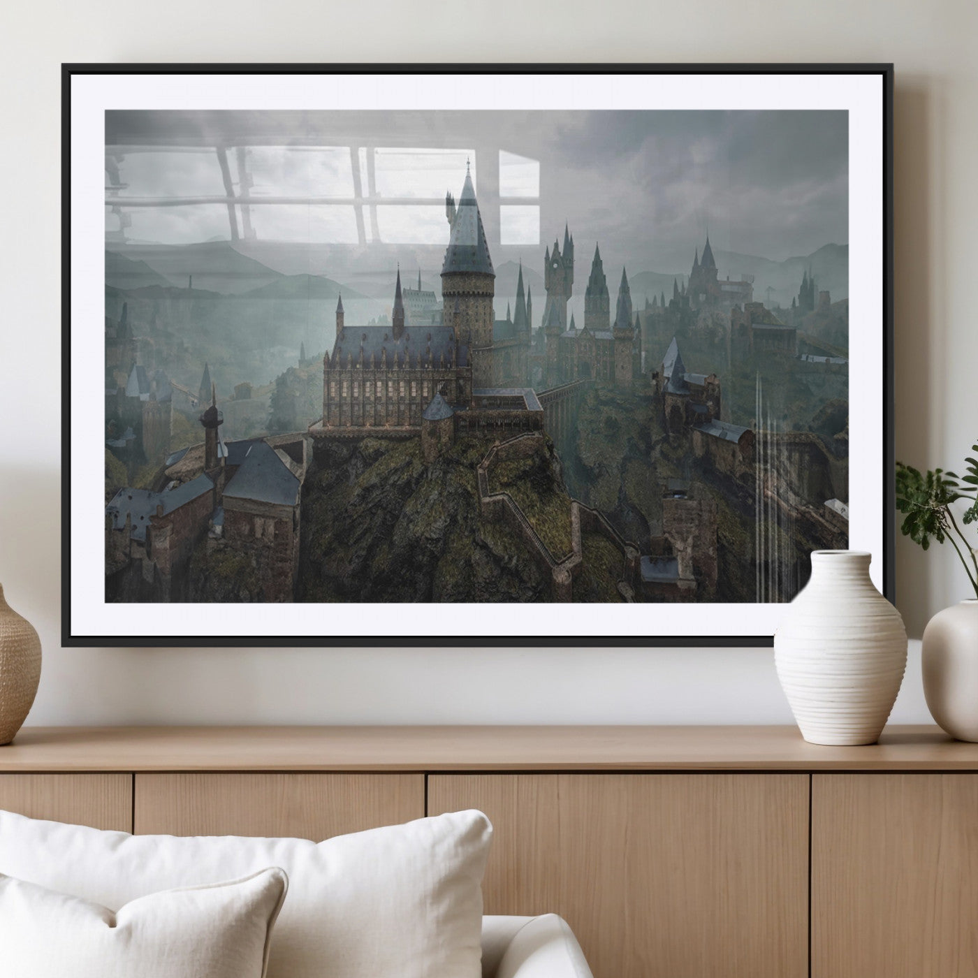 MGC-FP-36x24 - Disney Castle Wall Art Canvas Print, Living Kids Home Room Decor Art Print