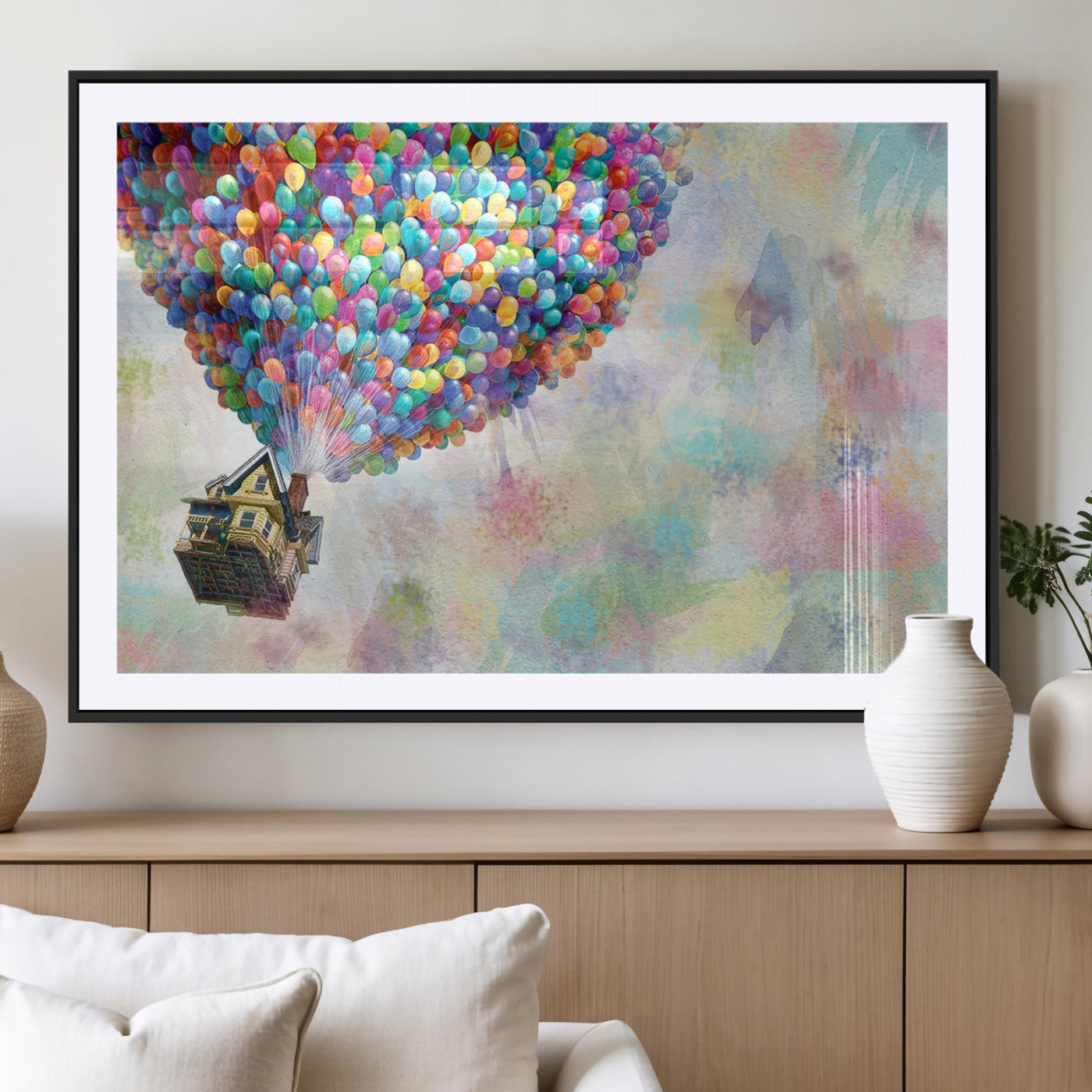 MGC-FP-36x24 - Up Pixar Poster, Look Up Pixar Wall Art, Up Pixar Canvas, Kids Play Game Room Decor Wall Art