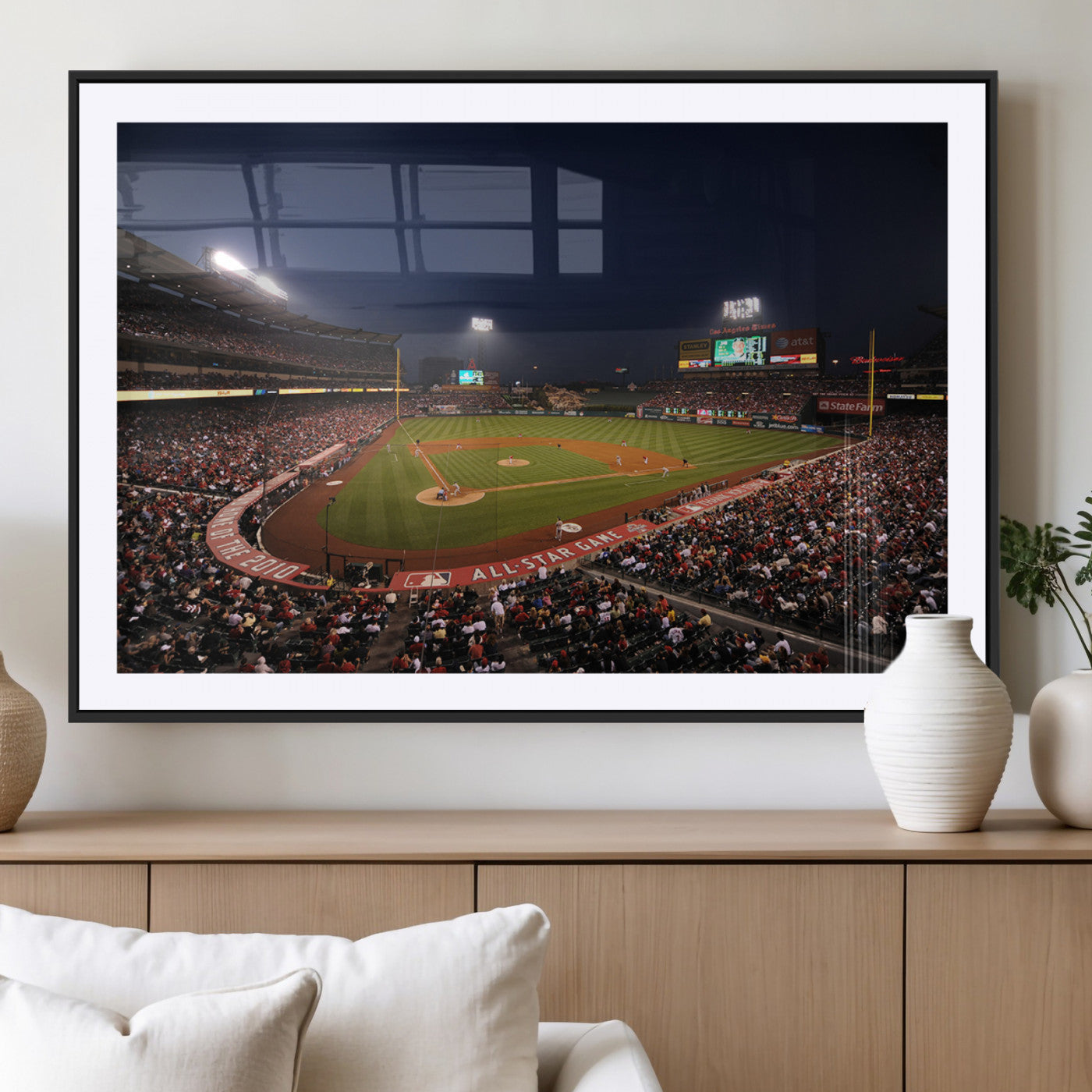 MGC-FP-36x24 - Los Angeles Angels Baseball Team Print - Anaheim Angel Stadium Wall Art Canvas Print