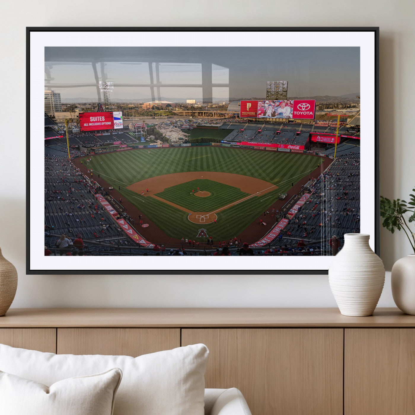 MGC-FP-36x24 - Los Angeles Angels Baseball Canvas Print - Anaheim Angel Stadium Wall Art Canvas Print