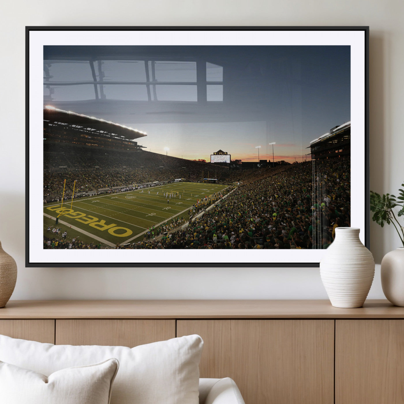 MGC-FP-36x24 - Oregon Ducks Football Team Print - Eugene Autzen Stadium Wall Art Canvas Print
