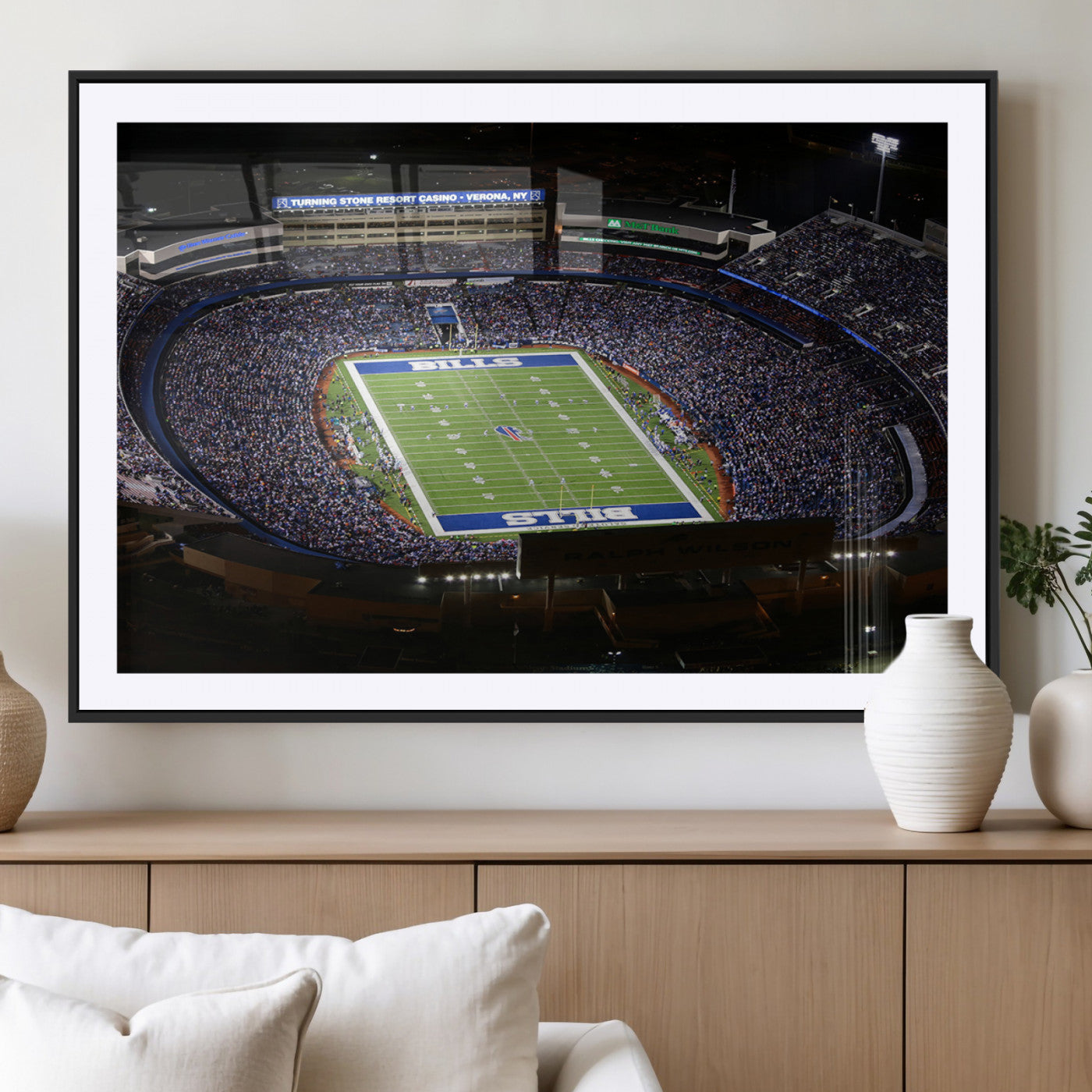MGC-FP-36x24 - Buffalo Bills NFL Football Team Print - Highmark Stadium Wall Art Canvas Print
