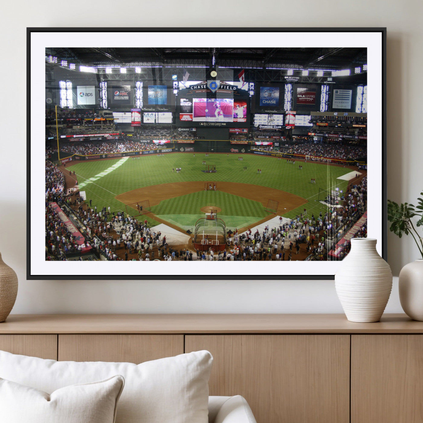 MGC-FP-36x24 - Arizona Diamondbacks Baseball Team Print - Phoenix Chase Field Baseball Stadium Wall Art Canvas