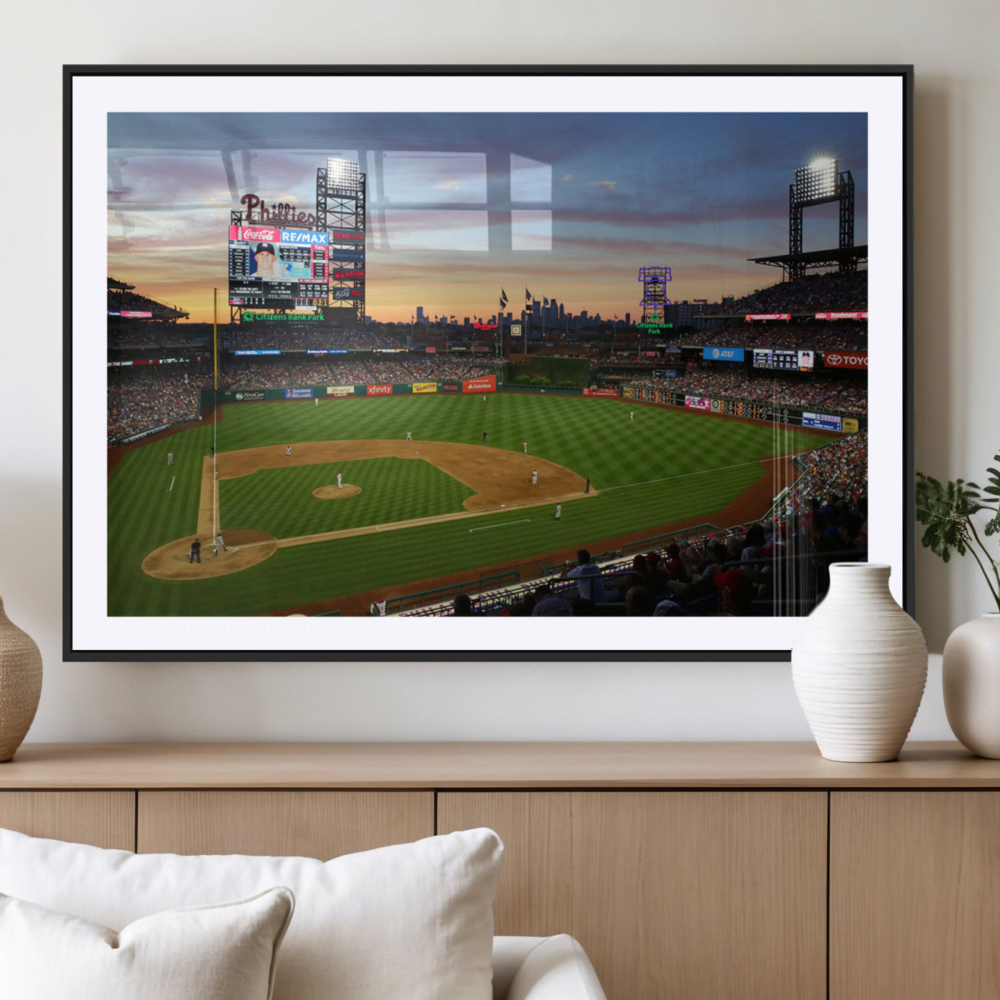 MGC-FP-36x24 - Citizens Bank Park Philadelphia Phillies Wall Art Canvas | 3-Panel Canvas Print of Phillies Stadium