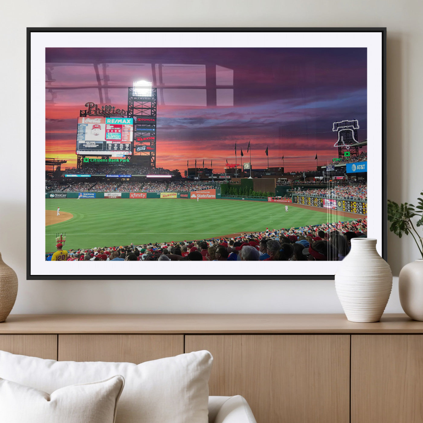 MGC-FP-36x24 - Philadelphia Phillies Baseball Team Print - Philadelphia Citizens Bank Park Stadium Wall Art Canvas
