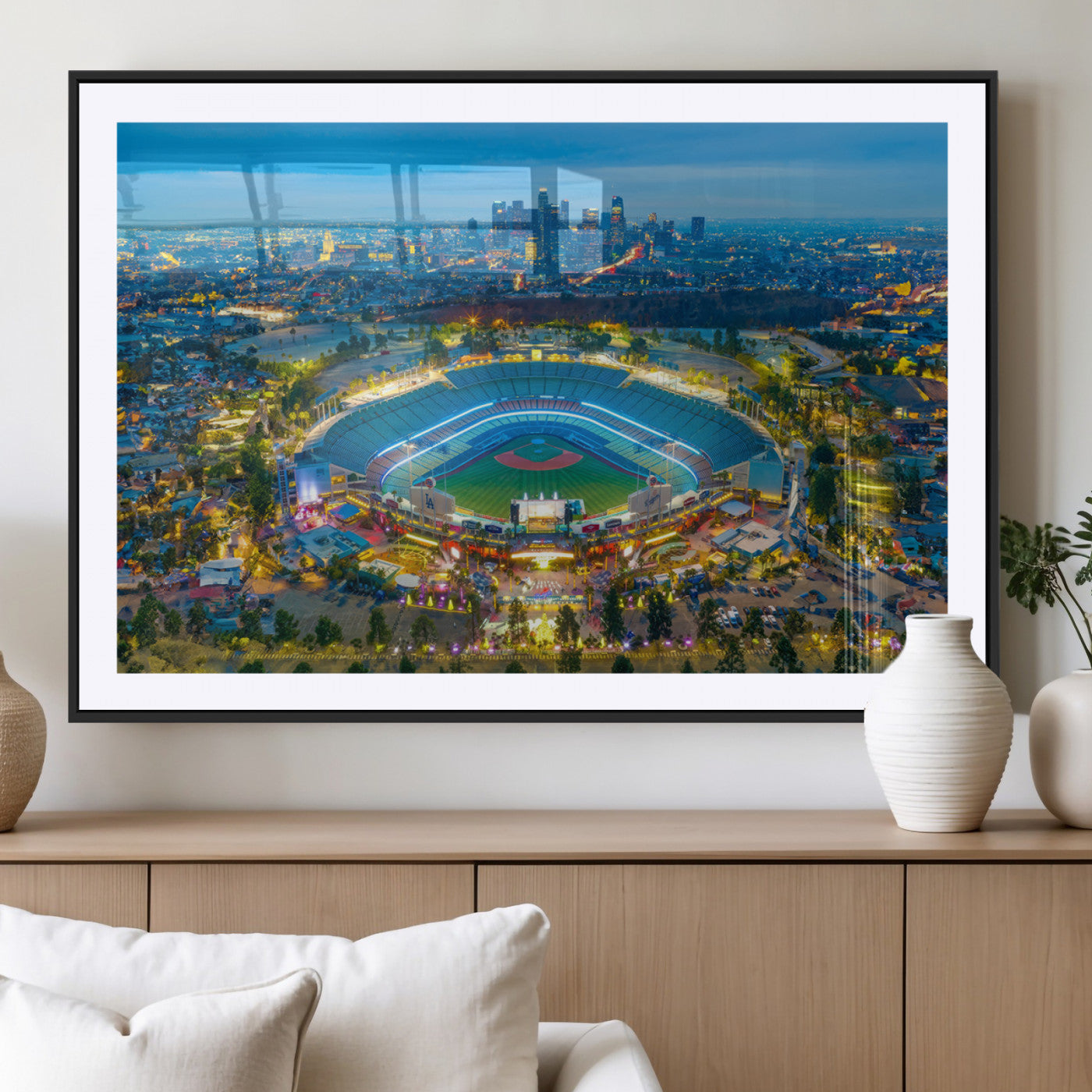 MGC-FP-36x24 - Los Angeles Dodgers Wall Art Canvas, Dodger Stadium Wall Art Canvas Print - MLB Baseball Stadium