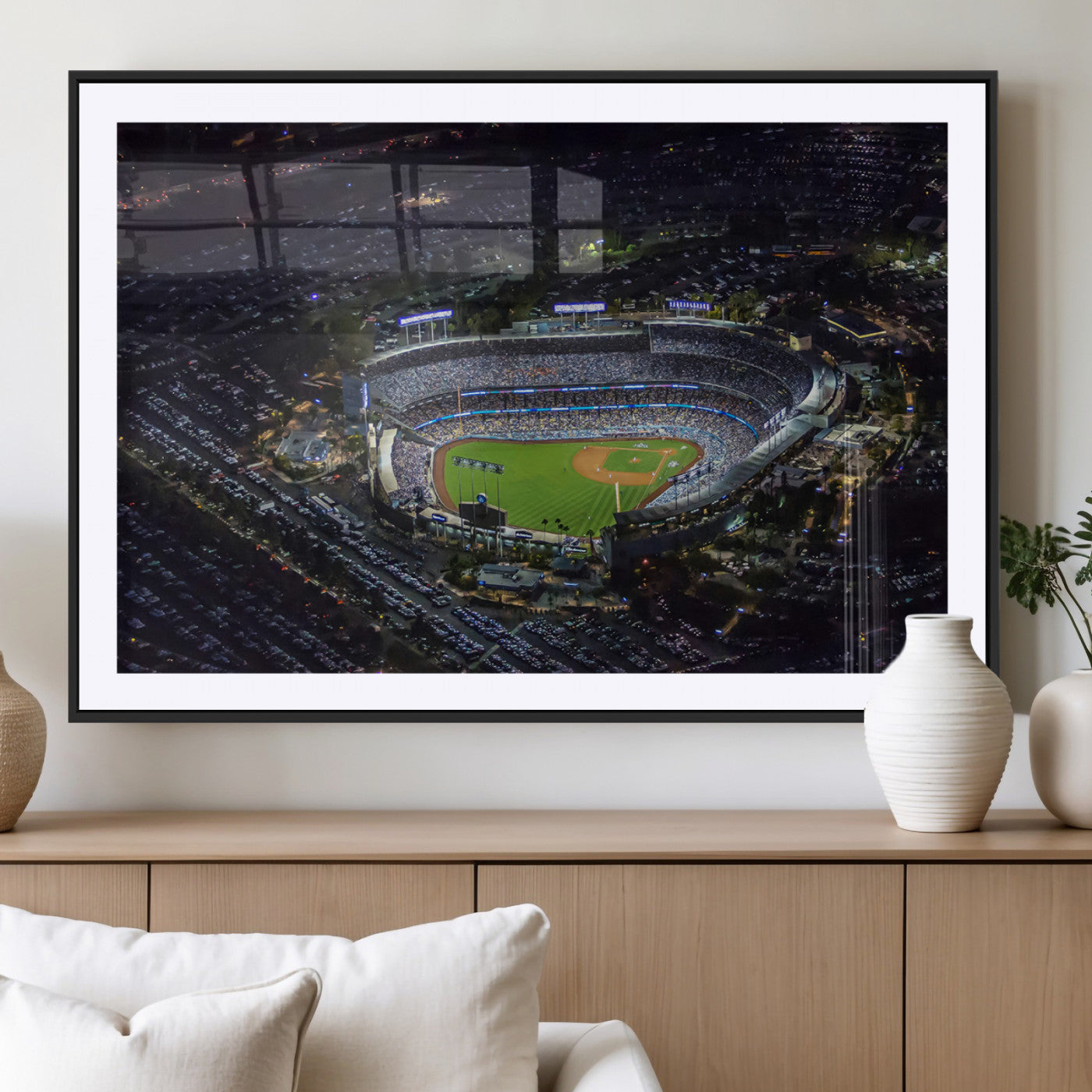 MGC-FP-36x24 - Los Angeles Dodgers Dodger Stadium Wall Art Canvas Print - MLB Baseball Stadium