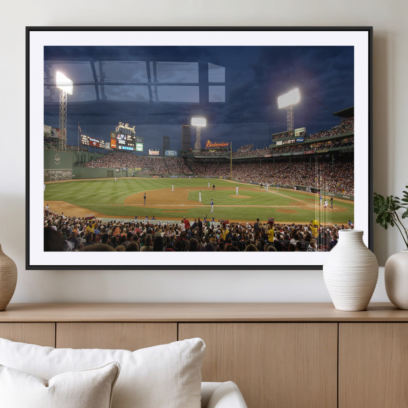 MGC-FP-36x24 - Boston Red Sox Baseball Team Print Canvas - Massachusetts Fenway Park Stadium Wall Art Canvas Print