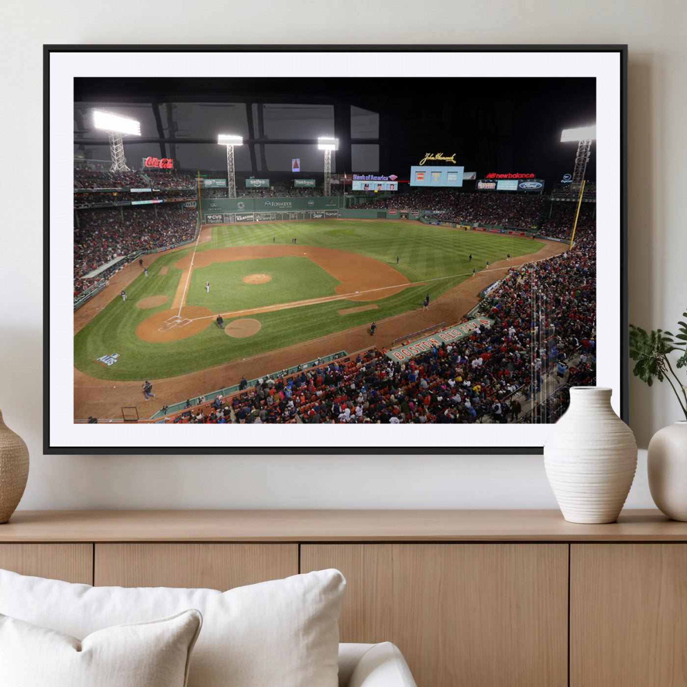 MGC-FP-36x24 - Boston Red Sox Baseball Team Print - Massachusetts Fenway Park Stadium Wall Art Canvas Print