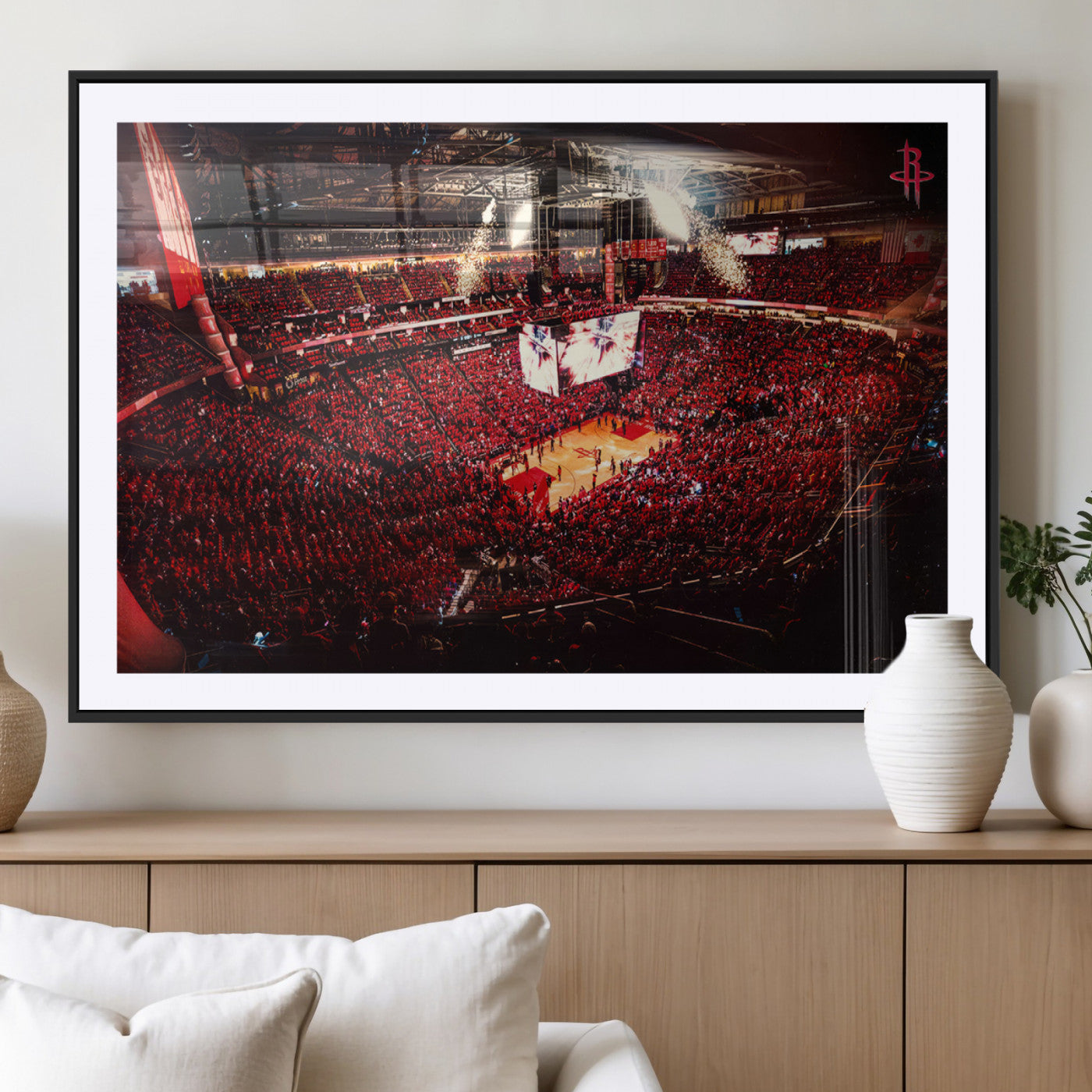 -Houston Rockets Basketball Team Print Canvas- Houston Toyota Center Stadium Wall Art Canvas Print