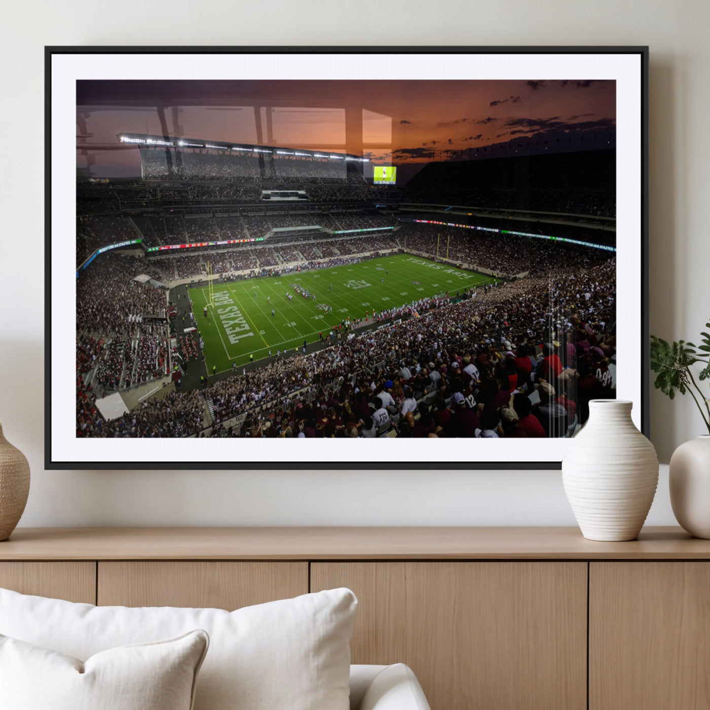 -Texas A&M University Aggies Football Team Print - College Station Kyle Field Stadium Wall Art Canvas