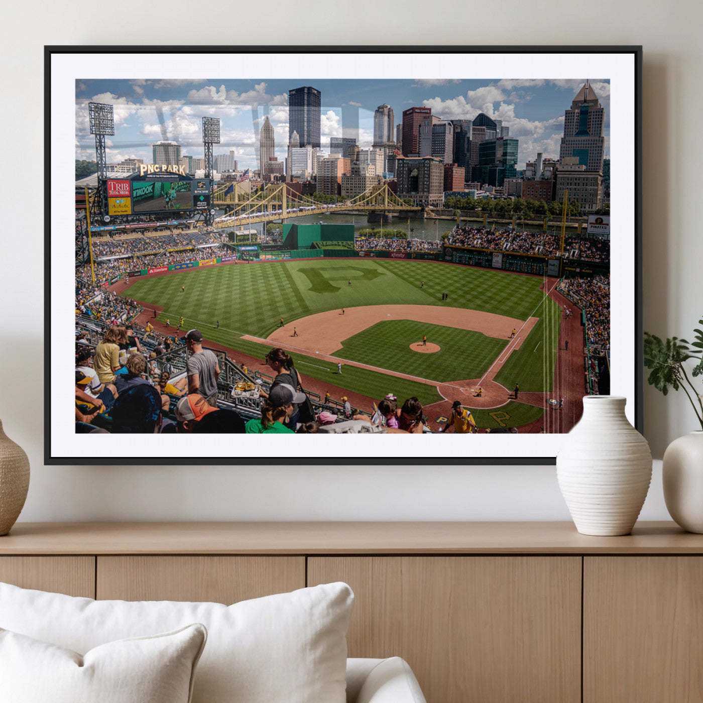 MGC-FP-36x24 - Pittsburgh Pirates Baseball Team Print - PNC Park Stadium Wall Art Canvas Print - Ready to Hang