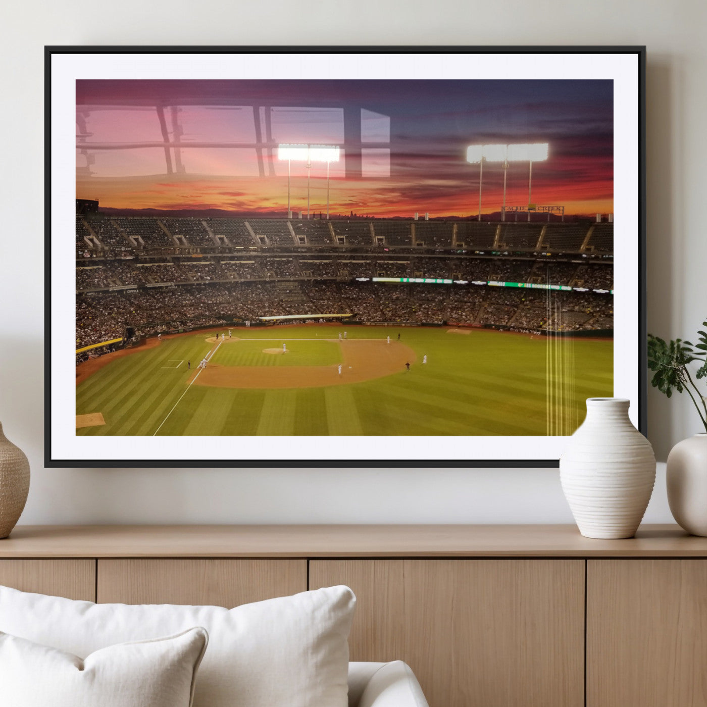 73718-MGC-FP-36x24_Black-Oakland Athletics Baseball Team Print - Oakland Coliseum Stadium Wall Art Canvas Print