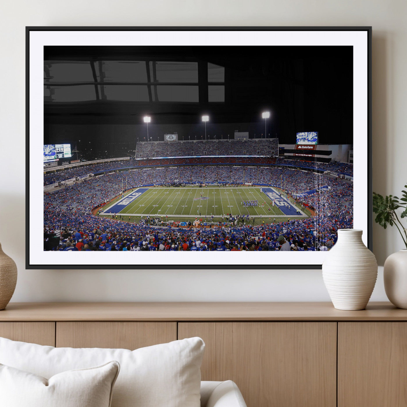 MGC-FP-36x24 - Buffalo Bills Wall Art - Buffalo Bills Stadium Canvas Print, Perfect Sports Decor for Living Rooms,