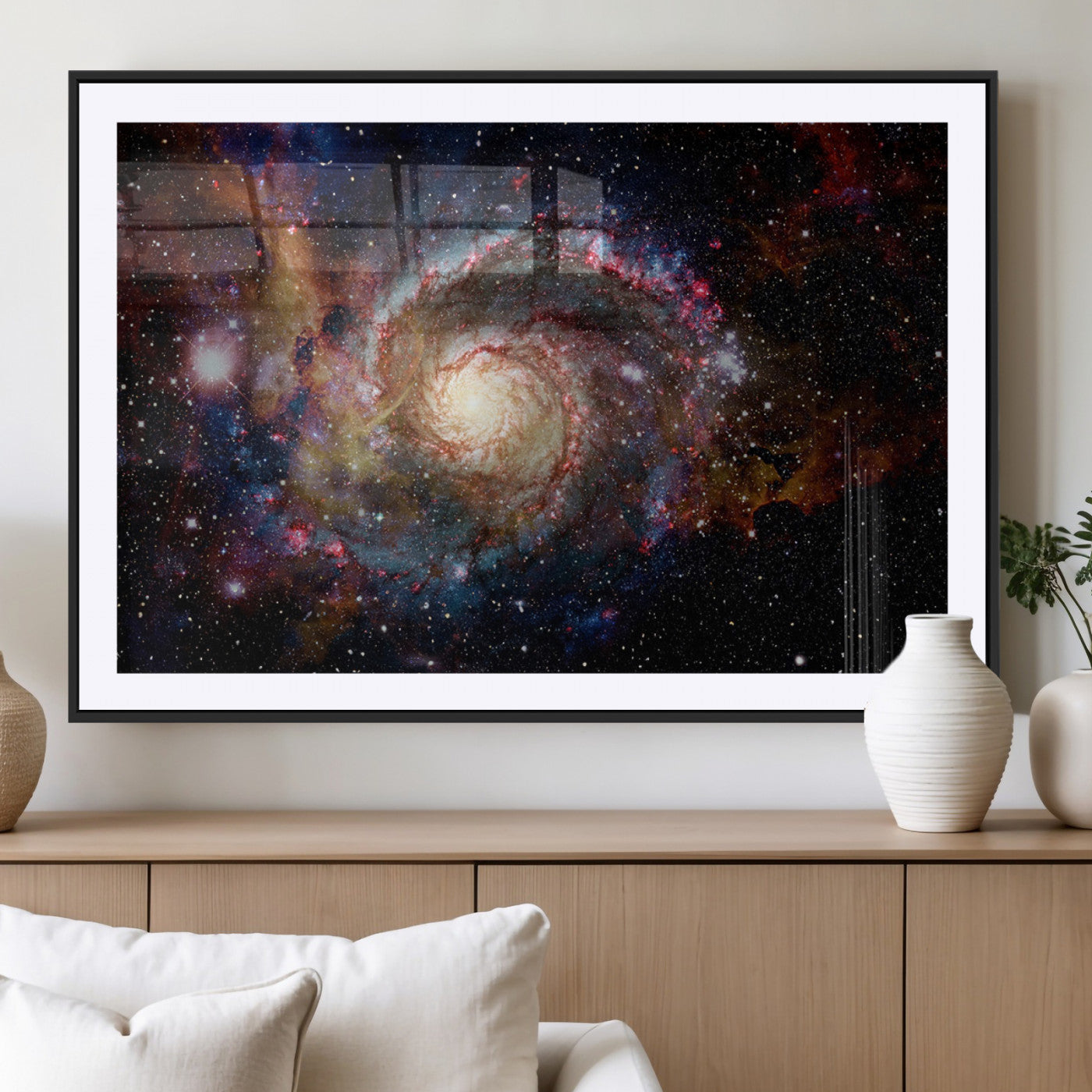 MGC-FP-36x24 - Nebula and Galaxies in Space Wall Art Canvas Print, Spiral Galaxy Wall Art Canvas Print