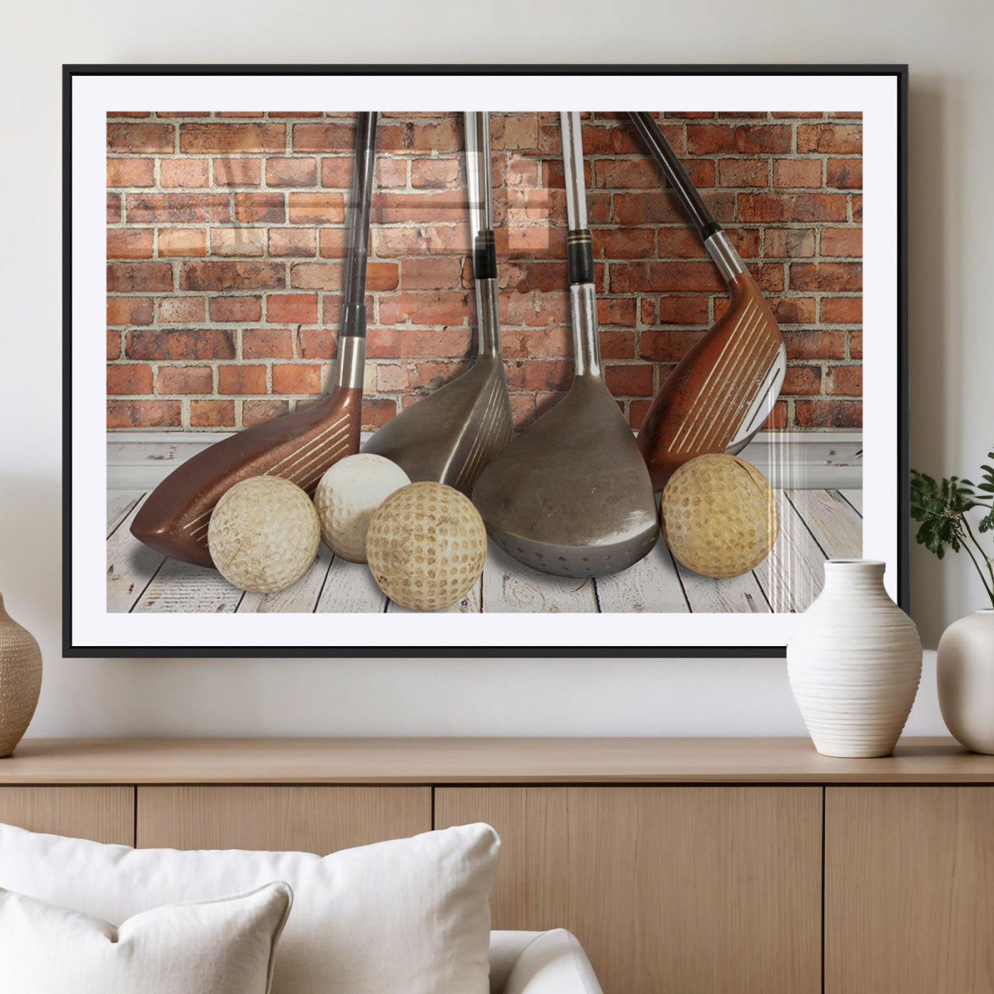 -Vintage Golf Ball Wall Art Canvas Print | Golf Decor for Man Cave or Office | Ready to Hang and